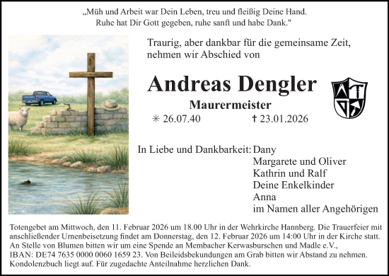 Anzeige von Andreas Dengler von MGO