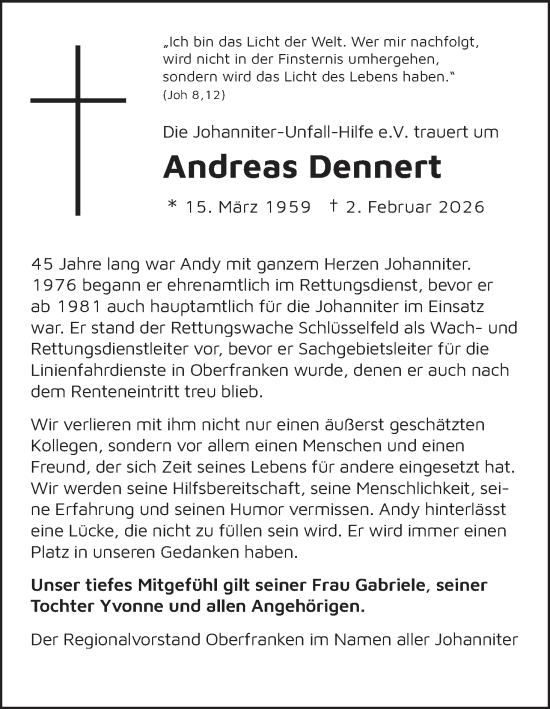 Anzeige von Andreas Dennert von MGO