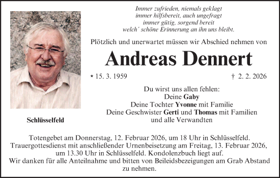 Anzeige von Andreas Dennert von MGO