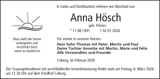 Anzeige von Anna Hösch von MGO
