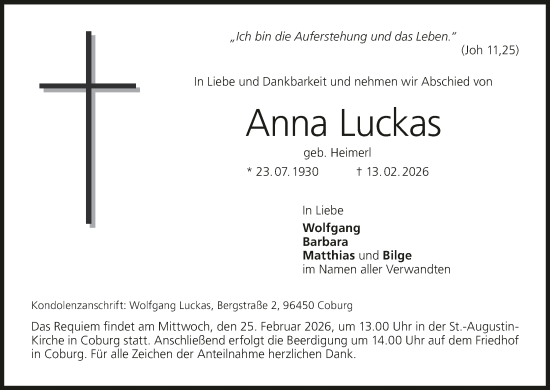 Anzeige von Anna Luckas von MGO