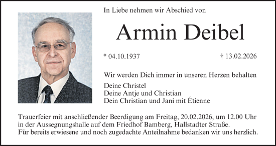 Anzeige von Armin Deibel von MGO