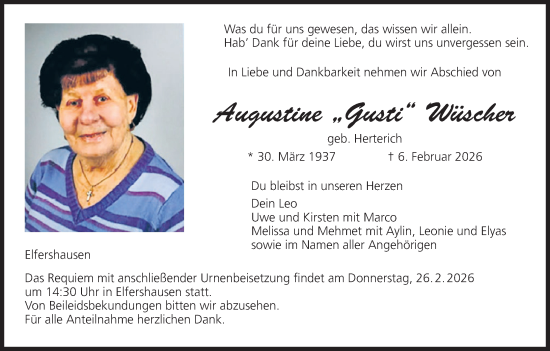 Anzeige von Augustine Wüscher von MGO