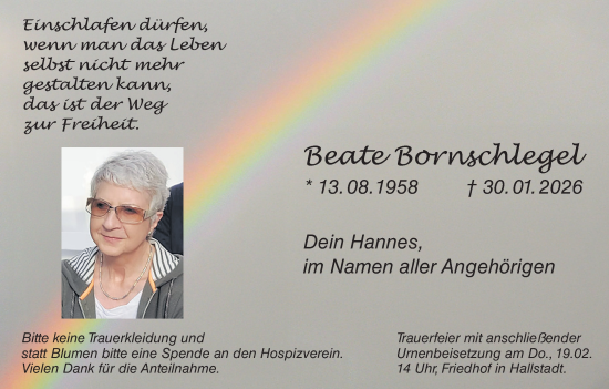 Anzeige von Beate Bornschlegel von MGO