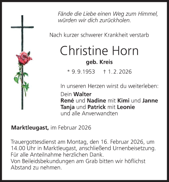 Anzeige von Christine Horn von MGO