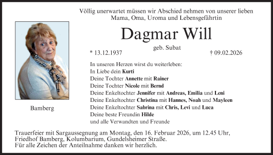 Anzeige von Dagmar Will von MGO