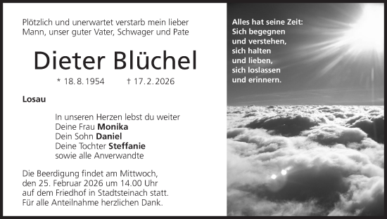 Anzeige von Dieter Blüchel von MGO