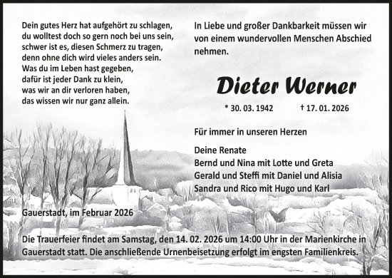 Anzeige von Dieter Werner von MGO