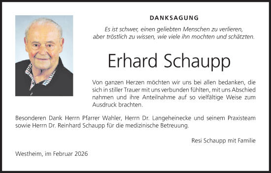 Anzeige von Erhard Schaupp von MGO