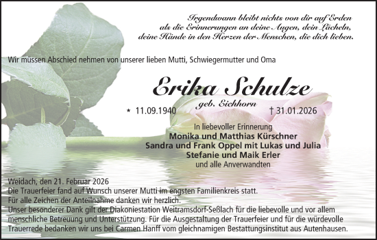 Anzeige von Erika Schulze von MGO