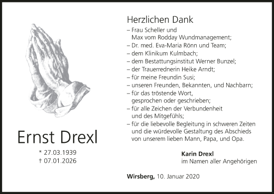 Anzeige von Ernst Drexl von MGO