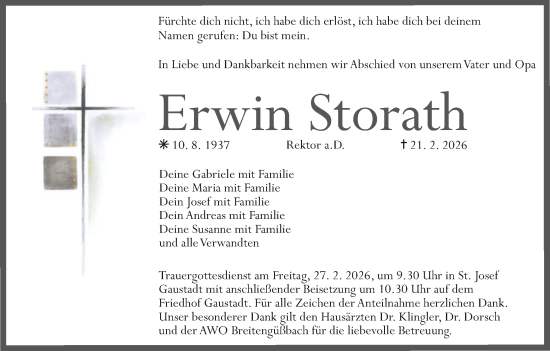 Anzeige von Erwin Storath von MGO