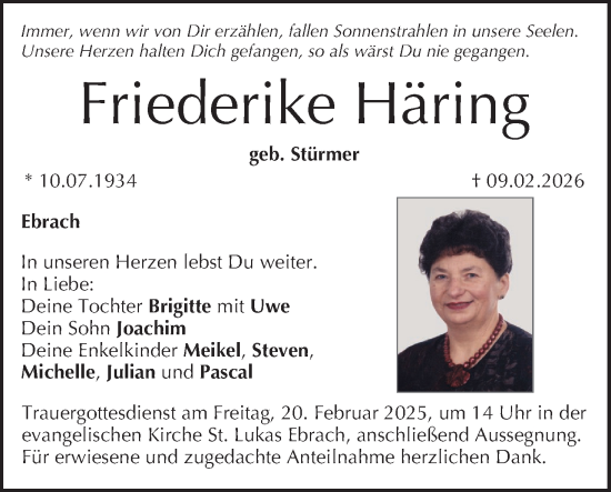 Anzeige von Friederike Häring von MGO