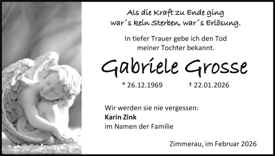 Anzeige von Gabriele Grosse von MGO