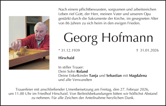 Anzeige von Georg Hofmann von MGO