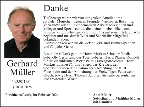 Anzeige von Gerhard Müller von MGO