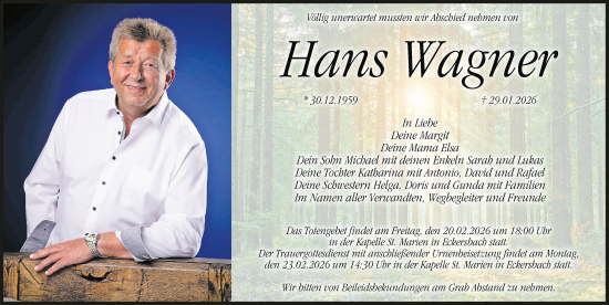 Anzeige von Hans Wagner von MGO