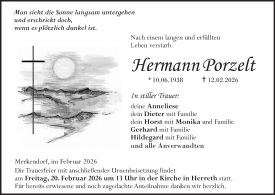 Anzeige von Hermann Porzelt von MGO