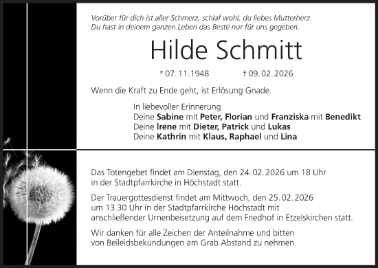 Anzeige von Hilde Schmitt von MGO