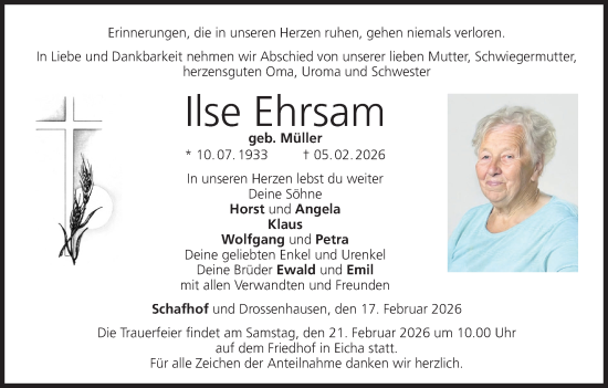 Anzeige von Ilse Ehrsam von MGO