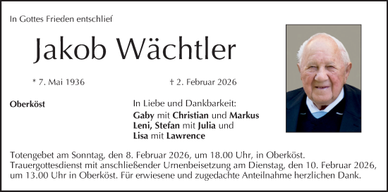 Anzeige von Jakob Wächtler von MGO