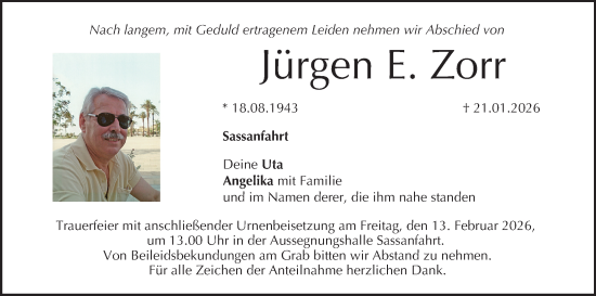 Anzeige von Jürgen E. Zorr von MGO