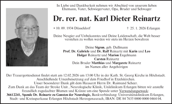 Anzeige von Karl Dieter Reinartz von MGO