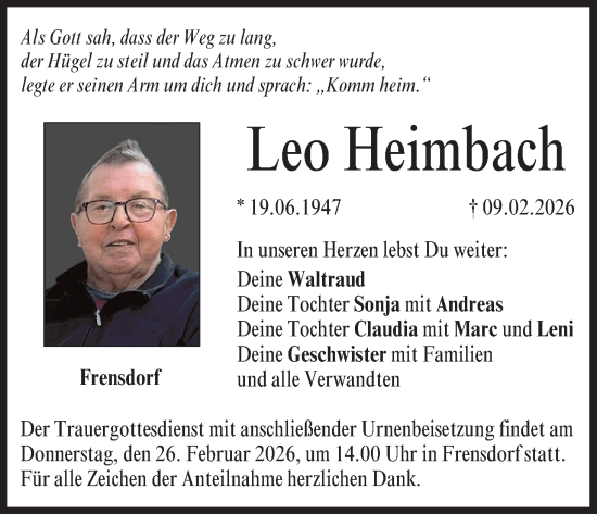 Anzeige von Leo Heimbach von MGO