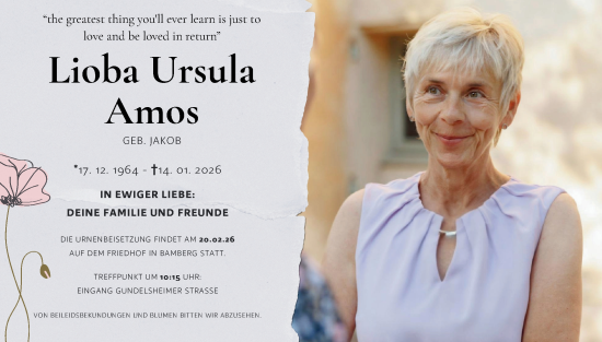 Anzeige von Lioba Ursula Amos von MGO