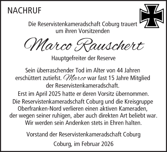 Anzeige von Marco Rauschert von MGO
