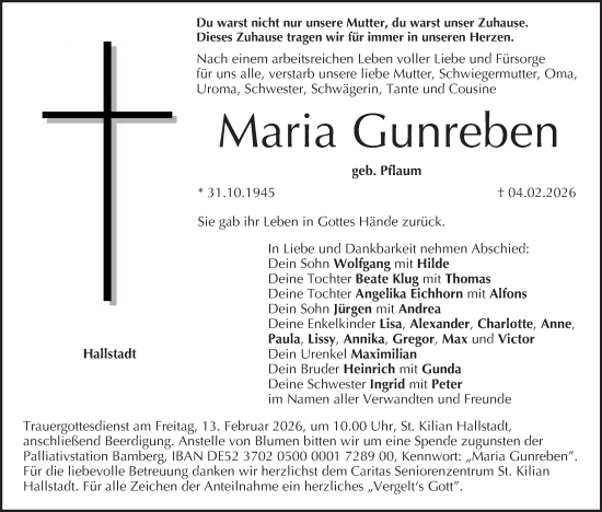 Anzeige von Maria Gunreben von MGO