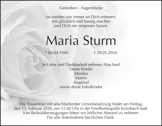 Anzeige von Maria Sturm von MGO