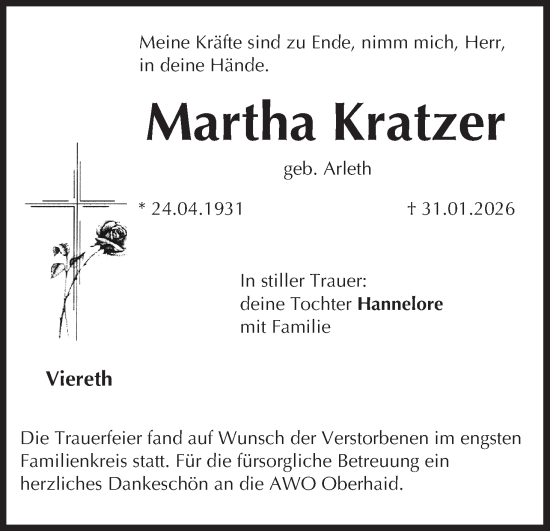 Anzeige von Martha Kratzer von MGO