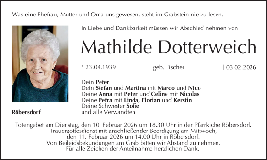 Anzeige von Mathilde Dotterweich von MGO