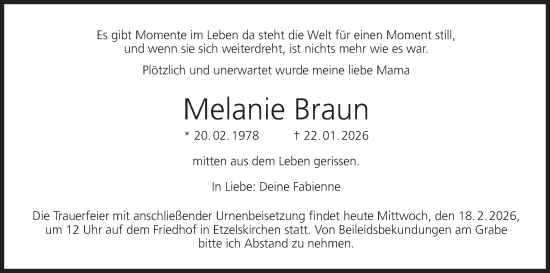 Anzeige von Melanie Braun von MGO