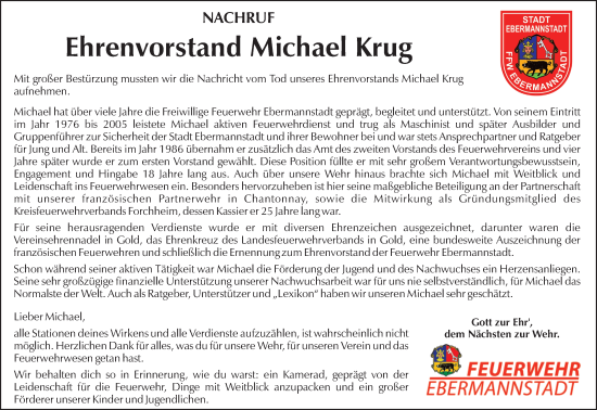 Anzeige von Michael Krug von MGO
