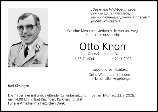 Anzeige von Otto Knorr von MGO