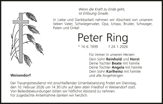 Anzeige von Peter Ring von MGO