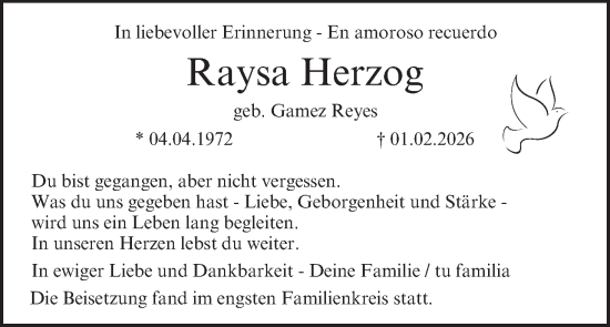 Anzeige von Raysa Herzog von MGO