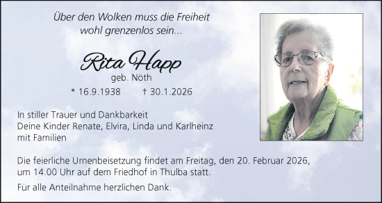 Anzeige von Rita Happ von MGO