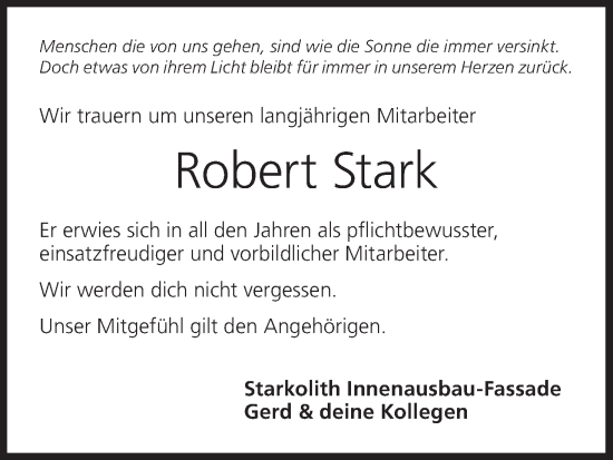 Anzeige von Robert Stark von MGO