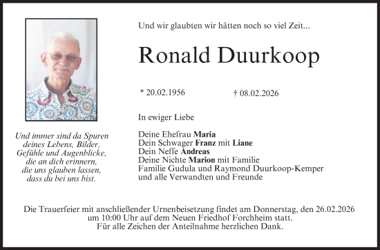 Anzeige von Ronald Duurkoop von MGO