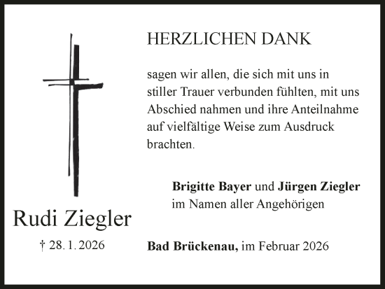 Anzeige von Rudi Ziegler von MGO