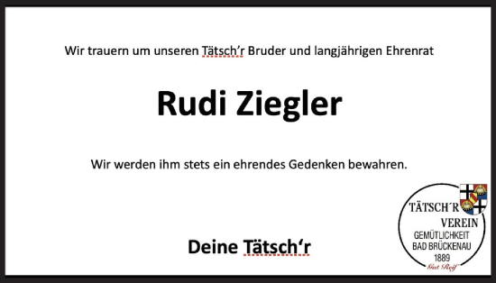 Anzeige von Rudi Ziegler von MGO