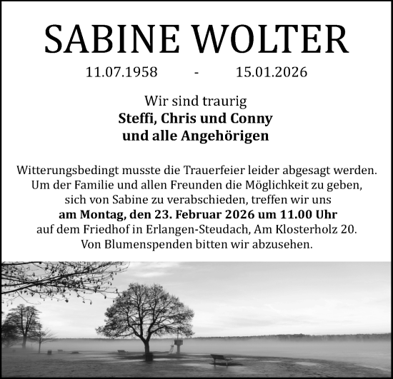 Anzeige von Sabine Wolter von MGO
