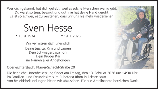 Anzeige von Sven Hesse von MGO