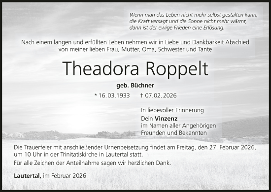 Anzeige von Theadora Roppelt von MGO