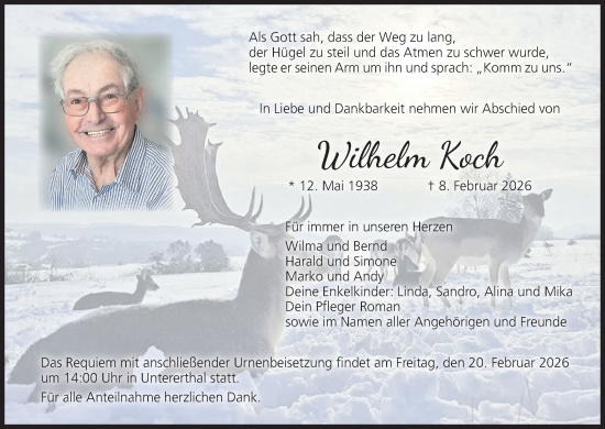 Anzeige von Wilhelm Koch von MGO