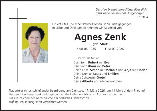 Anzeige von Agnes Zenk von MGO