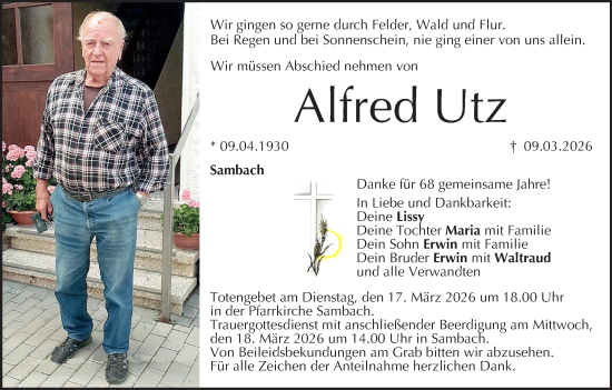 Anzeige von Alfred Utz von MGO
